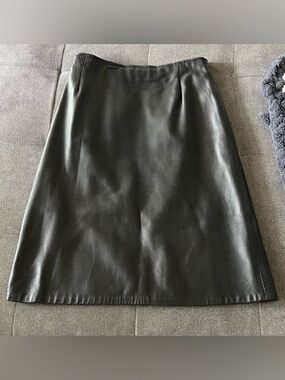 Vtg Firenze Leather Skirt Size 8/S Zipper Santa Barbara Black
